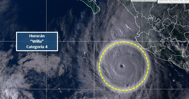 Se suspenden clases en el sur de Sinaloa por Huracán Willa