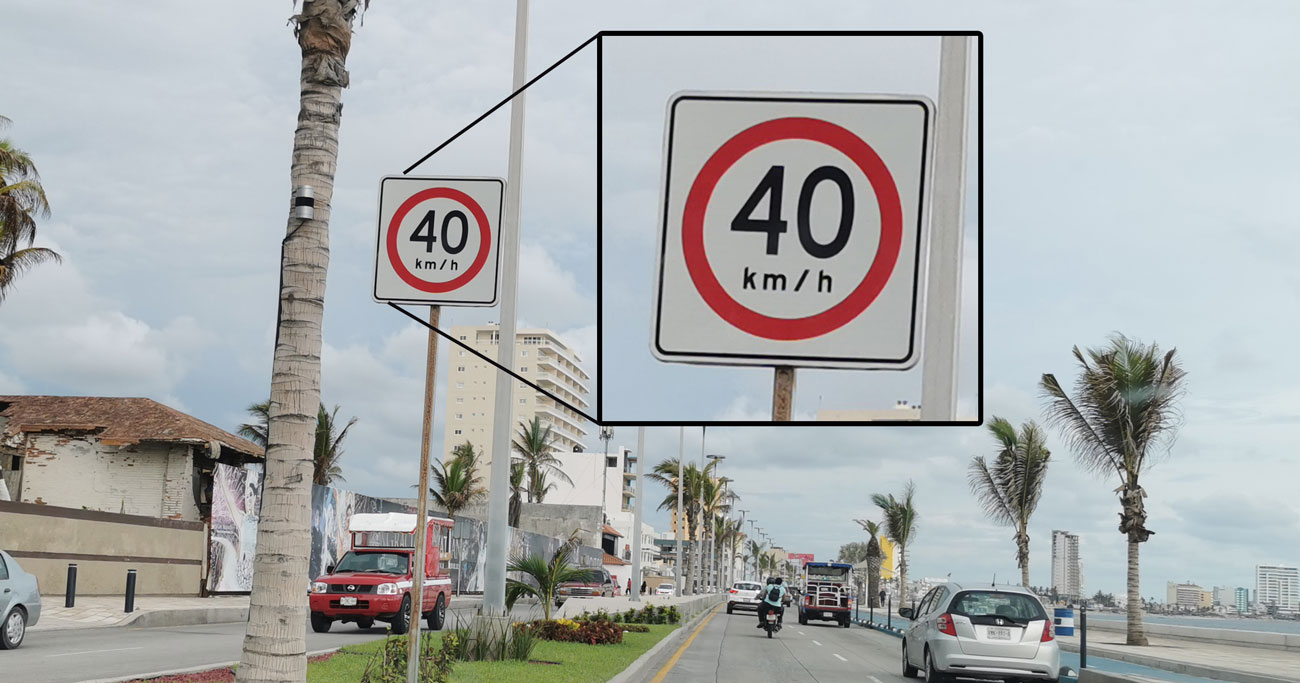 El Limite de velocidad en Mazatlán es de 40 km por hora